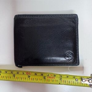 Verra Pelle black Italian leather Men’s bifold wallet